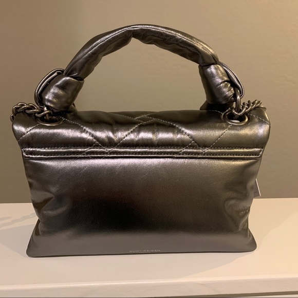 Kurt Geiger Bags Kurt Geiger Kensington Leather Top Handle Bag Gunmetal Metallic Poshmark